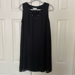 Sleeveless Black Lace Front Dress